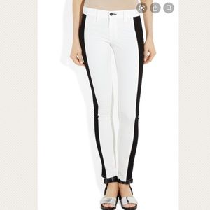 RAG&BONE White Mid-rise Skinny Jean Tuxedo Stripe